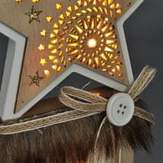 Solight vianočná LED drevená dekorácia, hviezda, 2x AA