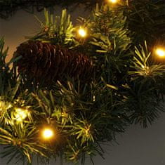 Solight vianočný veniec, priemer 40cm, 15x LED, IP44, 3x AA, časovač