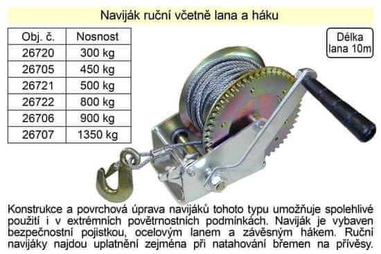 Festa Navijak ručný vrátane lana a háku, nosnosť 900kg