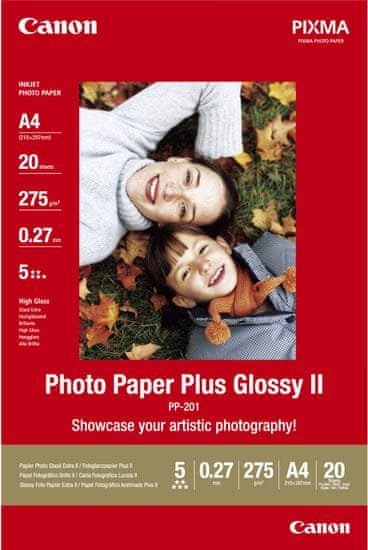 Canon Foto papier Plus Glossy II PP-201, A4, 20 ks, 260g/m2, lesklý (2311B019)