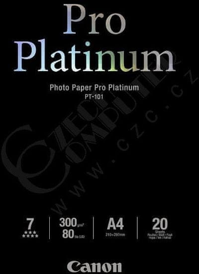 Canon Foto papier Pro Platinum PT-101, A4, 20 ks, 300g/m2, lesklý (2768B016)