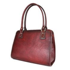 VegaLM Exkluzívna kožená kabelka ručne tieňovaná v bordovej farbe