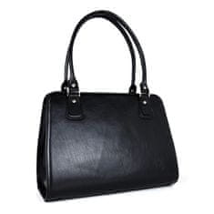 VegaLM Exkluzívna kožená kabelka v čiernej farbe