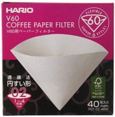 Hario papierové filtre V60-02 40 ks, biele
