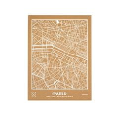 Decor By Glassor Nástenná korková mapa – Paríž L