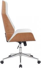 BHM Germany Kancelárska stolička Varel, syntetická koža, prírodná / biela