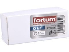 Fortum Hlavica nástrčná (4700817) hlavice nástrčná rázová, 1/2&quot;, 17mm, L 86mm, CrMoV