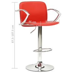 Vidaxl Barové stoličky 2 ks červené umelá koža