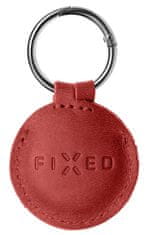 FIXED Puzdro Case for AirTag z pravej hovädzej kože s karabínou FIXWAT-C2-RD, červené
