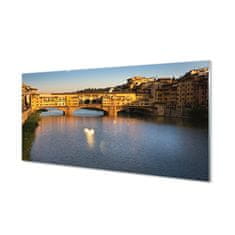 tulup.sk Sklenený obraz Taliansko Sunrise mosty 120x60 cm 2 vešiaky