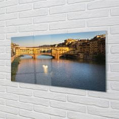 tulup.sk Sklenený obraz Taliansko Sunrise mosty 120x60 cm 2 vešiaky