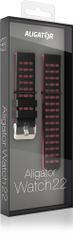 Aligator řemínek silikonový Duální 22mm, červený (22AW0001)