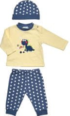 Just Too Cute chlapčenský dojčenský set tričko, tepláčiky a čiapka - hviezdičky W0602 62 tmavomodrá