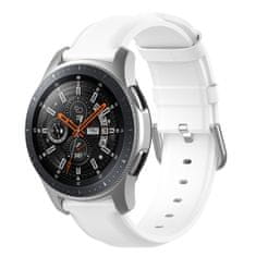 BStrap Leather Lux remienok na Huawei Watch 3 / 3 Pro, white