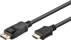 Goobay DisplayPort > HDMI kábel, pozlátený, 2 m - prepojenie z DP (M) na HDMI-A (M); 51957