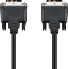 Goobay DVI-D Full HD Dual Link kábel, poniklovaný, 0,5 m, čierny - DVI-D (M) > DVI-D (M); 93295