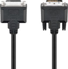 Goobay DVI-D Full HD Dual Link, predlžovací kábel, poniklovaný, 2 m, čierny - DVI-D (M) > DVI-D (F); 50855