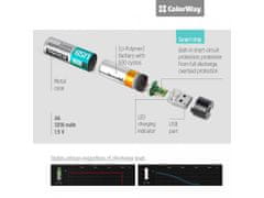 ColorWay USB nabíjateľné batérie AA, 1200mAh 1.5V - 2ks; CW-UBAA-02
