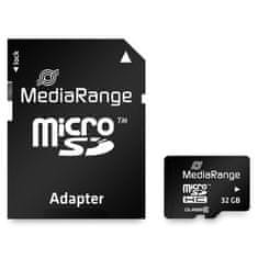 MediaRange microSDHC karta 32GB Class10 s SD adaptérom; MR959