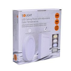 Solight LED mini panel CCT, prisadený, 12W, 900lm, 3000K, 4000K, 6000K, štvorcový; WD171