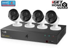 iGET Homeguard HGNVK85304 - PoE kamerový set FullHD 1080p NVR 8CH + 4x PoE kamera 1080p