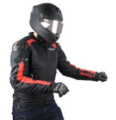 Cappa Racing Bunda moto UNISEX COMBAT textilná čierna / červená / šedá M