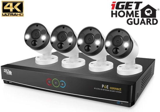 iGET Homeguard HGNVK84904 - PoE kamerový set 4K UltraHD NVR 8CH + 4x kamera so 4K a zvukom