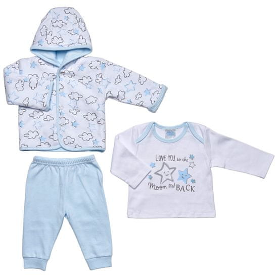 Just Too Cute chlapčenský dojčenský set tričko, tepláčiky a kabátik - hviezdičky W0610_1