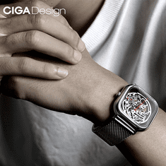 Ciga Design Full Hollow automatické mechanické náramkové hodinky Skeleton Silver