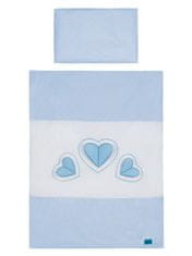 BELISIMA 5-dielne posteľné obliečky Tri srdcia 100/135 bielo-modré