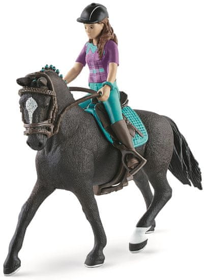 Schleich 42541 Hnedovláska Lisa s pohyblivými kĺbmi na koni