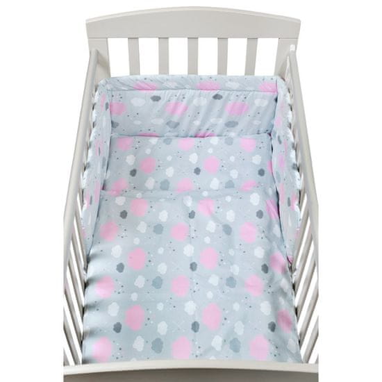 NEW BABY 3-dielna posteľná bielizeň 90/120 cm puffs pink