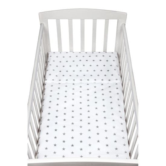 NEW BABY 2-dielne posteľné obliečky 100/135 cm šedé hviezdičky