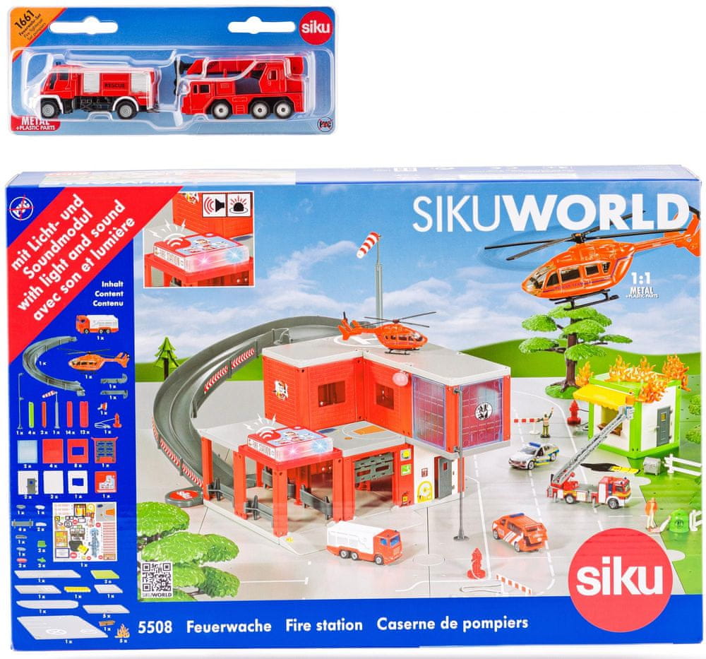 SIKU World Požiarna stanica s hasičskými autami