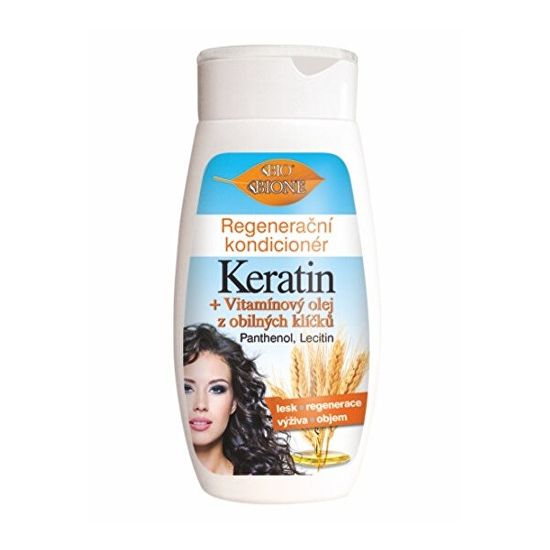 Bione Cosmetics Regeneračný kondicionér Keratin + Vitamínový olej z obilných klíčků 260 ml