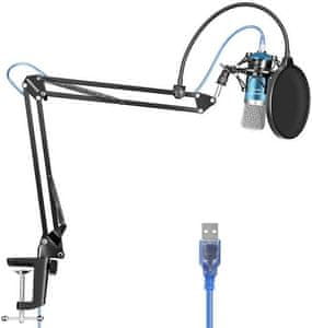 moderný kondenzátorový mikrofón neewer nw-700 absorbér otrasov ochrana pred vetrom prepojovací kábel dynamické nahrávky vykreslené detaily ľahká prenosnosť