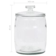 Vidaxl Skladovacie sklenené poháre s viečkami 2 ks 2000 ml