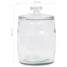 Vidaxl Skladovacie sklenené poháre s viečkami 2 ks 3850 ml