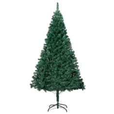 Vidaxl Umelý vianočný stromček s LED a hustými vetvičkami zelený 210cm