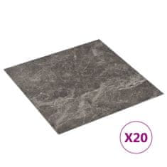 Vidaxl Samolepiace podlahové dosky 20 ks PVC 1,86 m2 čierny mramor