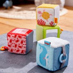 HABA Textilné kocky s aktivitami pre bábätká Morský svet 4 ks