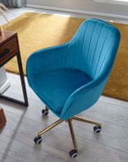 Bruxxi Kancelárska stolička Silen, zamat, modrá