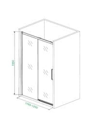 H K Posuvné sprchové dvere NERO 116-120 cm