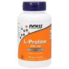 NOW Foods L-Prolín, 500 mg, 120 rastlinných kapsúl