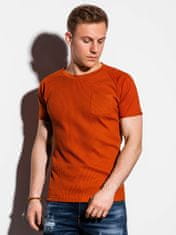 OMBRE Pánske basic tričko Henshaw tehlovo červená m
