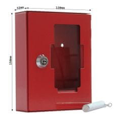 Rottner NSK1 skrinka na núdzový kľúč červená | Cylindrický zámok | 12 x 15 x 3.8 cm