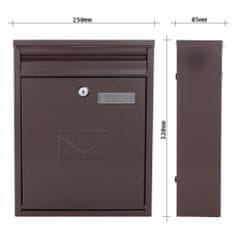 Rottner Como poštová schránka hnedá | Cylindrický zámok | 25 x 32 x 8.5 cm