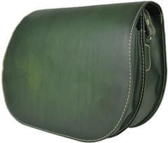 VegaLM Kožená crossbody taška so skrytým magnetom v zelenej farbe