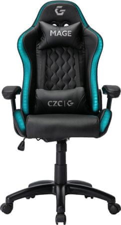 Herná stolička CZC Gaming Alchemy, čierna (CZCGX400), stoličky k PC, otočná stolička, RGB, látková