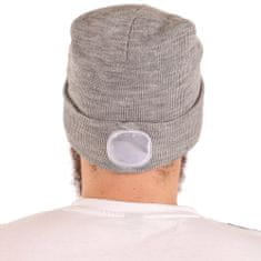 SIXTOL Čiapka s čelovkou 45lm, nabíjací, USB, univerzálna veľkosť, bavlna/PE, svetlo šedá